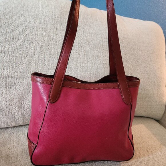 Euc Coach Color Block Leather Handbag Tote Bag Purse - Picture 2 of 12